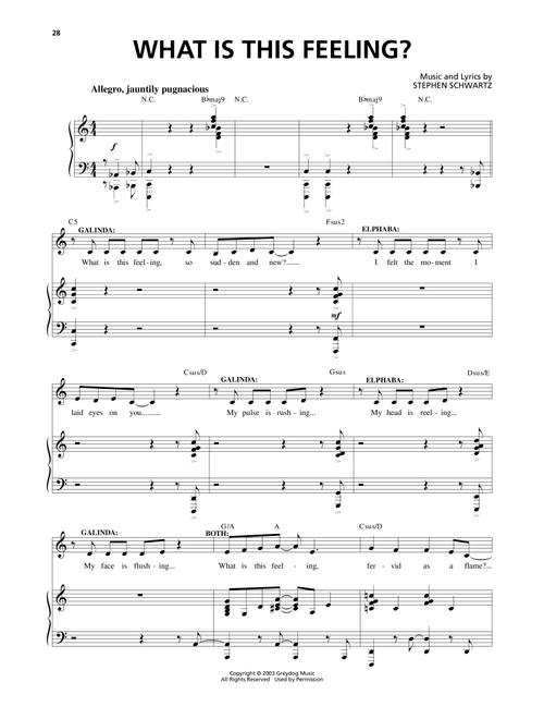 What Is This Feeling? (from Wicked) (Ed. Richard Walters) - Stephen Schwartz (Piano Vocal)