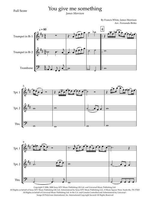 You Give Me Something (Arr. Fernando Britto) - James Morrison (Brass Ensemble)