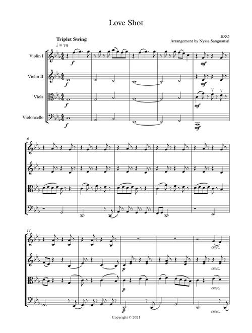 Love Shot (Arr. Nyssa Sanguansri) - Anthony Russo, Richard Boardman, Sarah Blanchard (String Quartet)