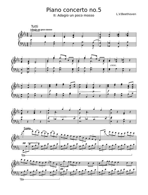 Beethoven pianoconcerto no.5: Adagio un poco mosso