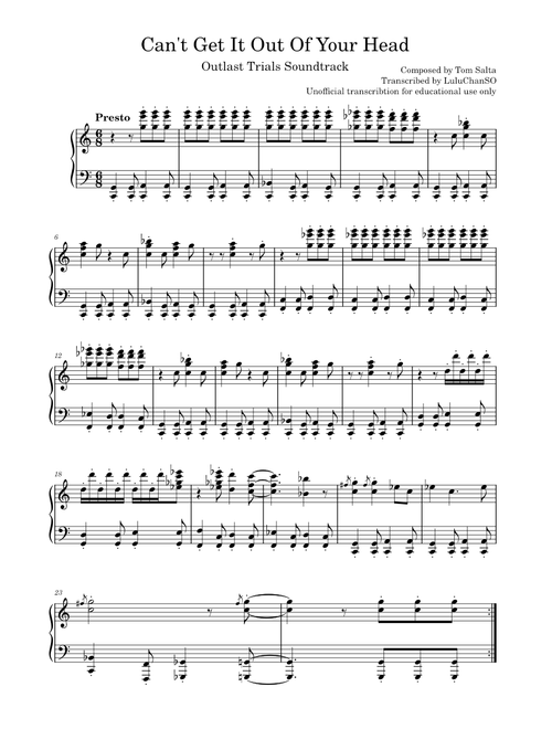 Can't Get It Out Of Your Head – Tom Salta