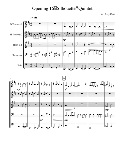 Naruto Shippuden Opening 16『Silhouette』Brass Quintet