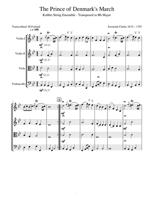 The Prince of Denmark's March_Kolibri String Ensemble