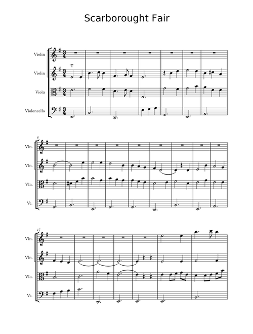 Scarborough fair – Misc Traditional Scarborough fair - string quartet