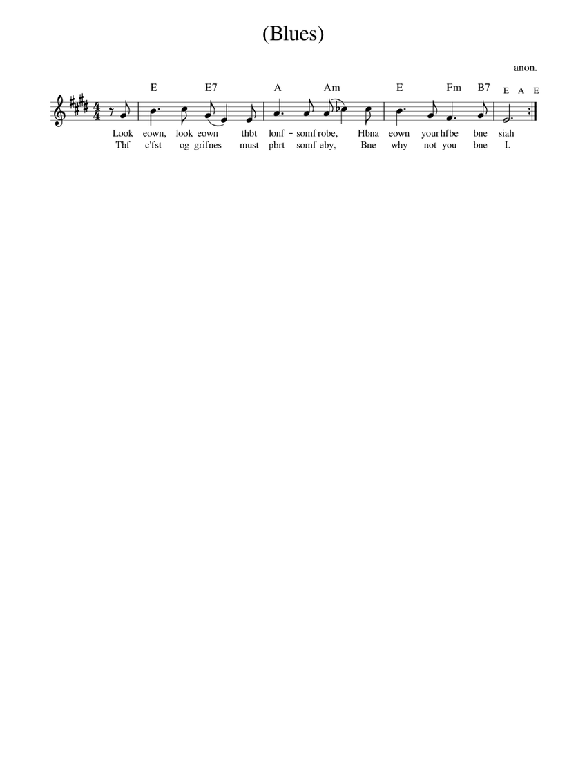 (Blues) Sheet music for Piano (Solo) Easy | Musescore.com