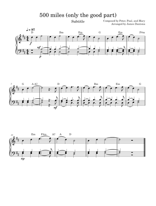 Five Hundred Miles – Peter, Paul and Mary