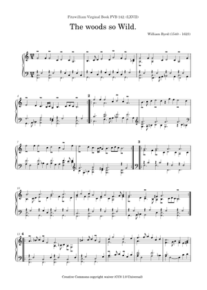 The woods so wild - William Byrd - FVB 142 Sheet Music for Piano