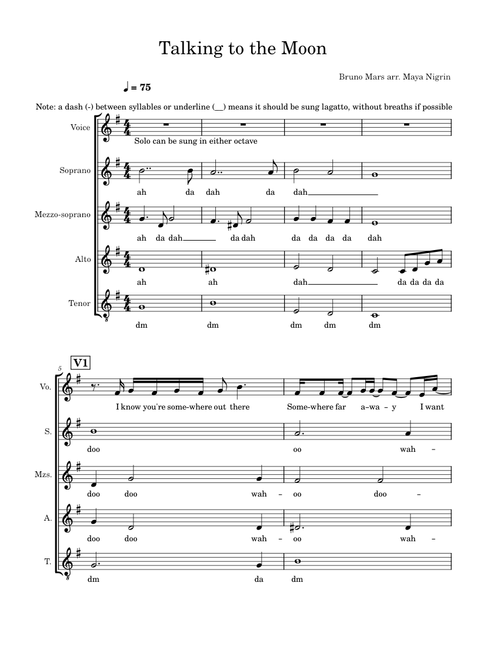 Talking to the moon – Bruno Mars