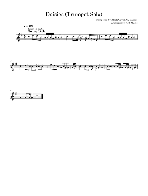 Daisies - Black Gryph0n & Baasik (Trumpet Solo)
