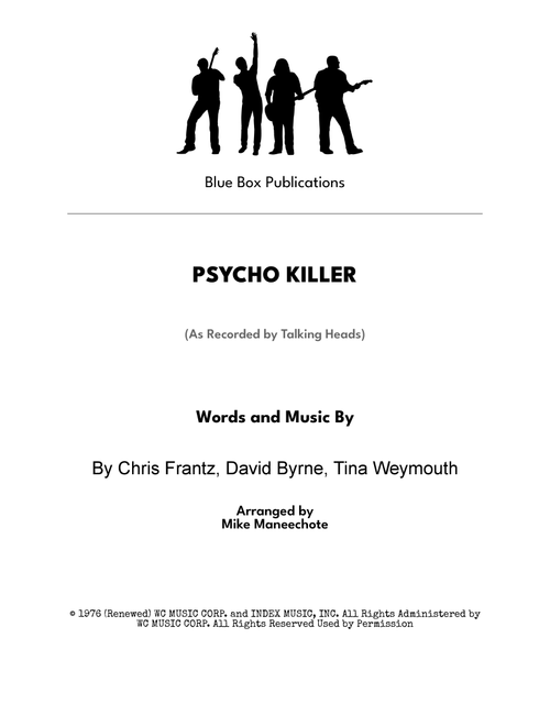Psycho Killer (Arr. Mike Maneechote) - Talking Heads (Small Ensemble)