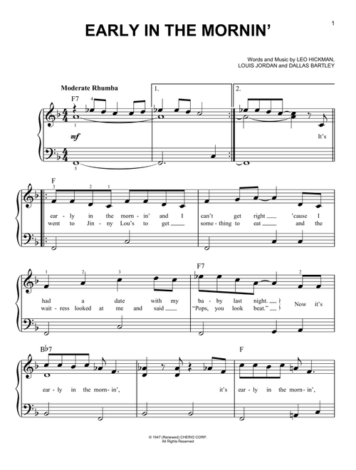 Early In The Mornin' - Buddy Guy (Very Easy Piano)