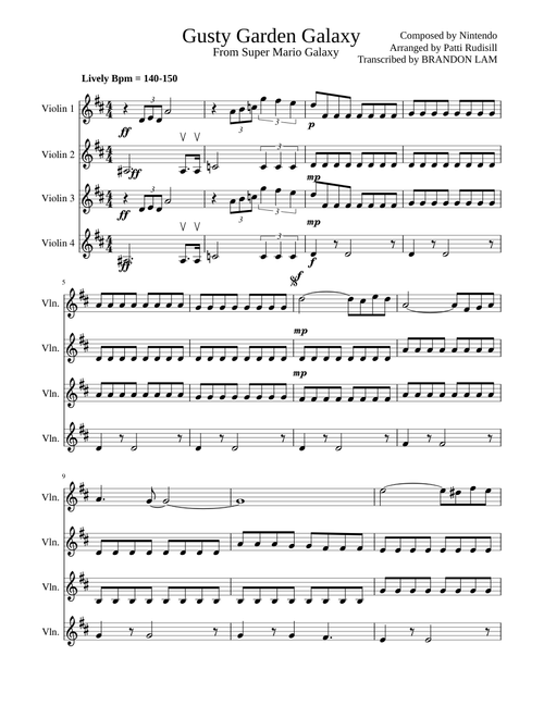 Gusty Garden Galaxy Violin Quartet