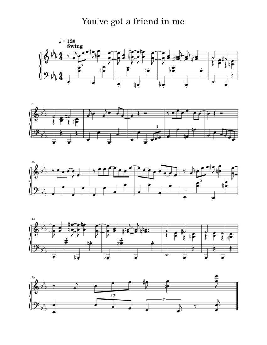 Perversion At søge tilflugt betalingsmiddel You've got a friend in me [SHORT] Sheet music for Piano (Solo) |  Musescore.com