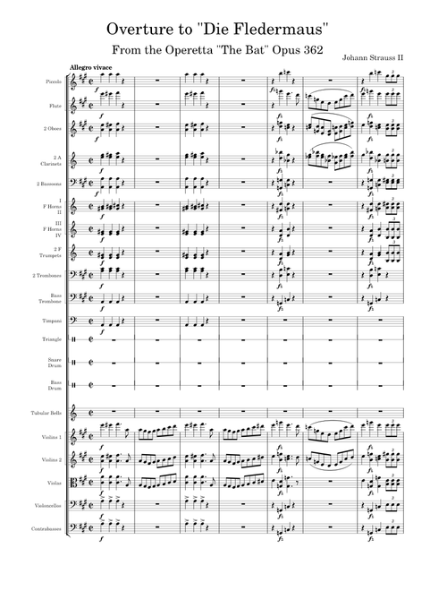 Die Fledermaus Op.362 (Overture), by Johann Strauss II