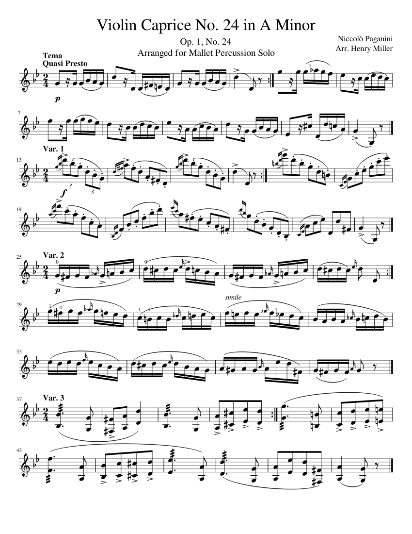 【2024】お歳暮・冬ギフト Paganini music Sheet Percussion Mallet - 24 No. Caprice - クラシック