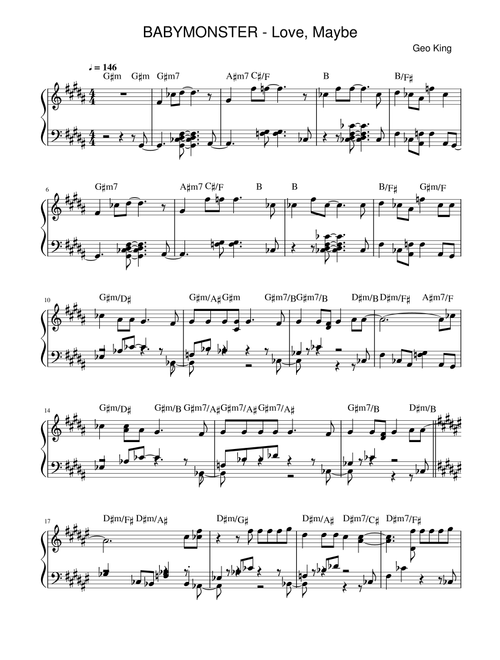 Love, Maybe (Arr. Gregory King) - BABYMONSTER (Piano Solo)