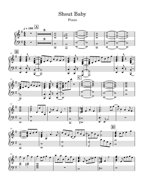 Shout Baby – Piano