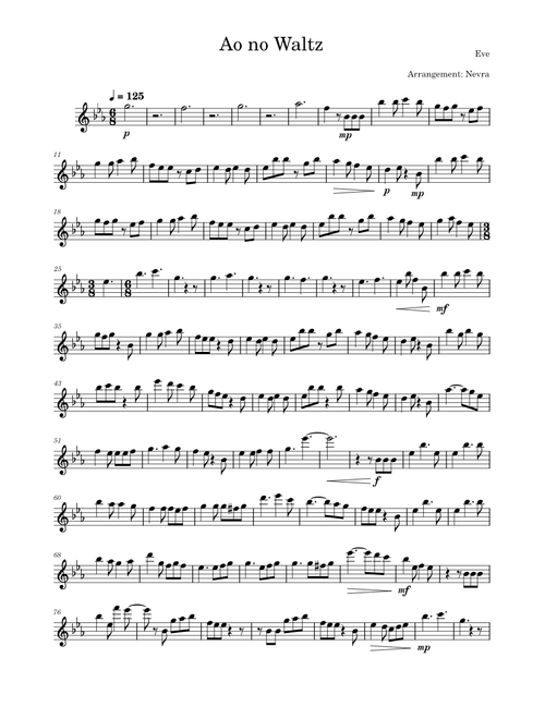 Ao no Waltz – Eve (feat piano)