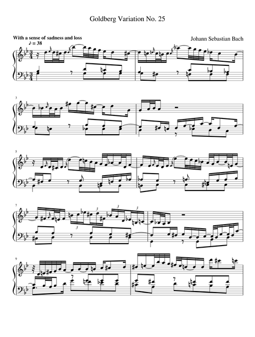 J S Bach Goldberg Variation 25