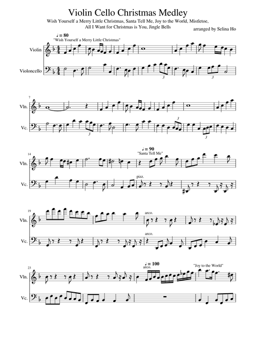 Violin Cello Christmas Medley