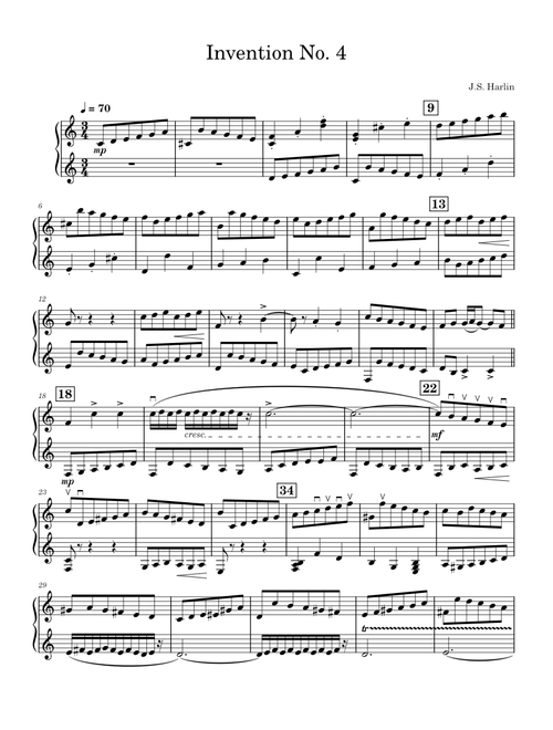 Invention No 4 in D Minor – Johann Sebastian Bach