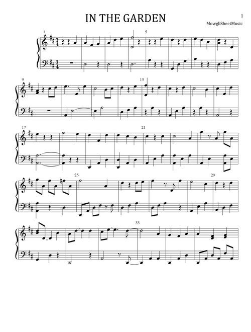 In The Garden (Arr. Lea McShan) - Unknown (Piano Solo)