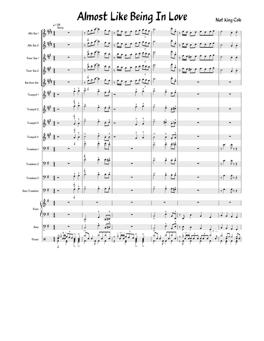 Almost Like Being In Love Sheet Music for Piano, Trombone