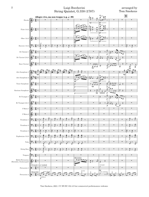 Boccherini String Quintet G.338 - Arranged for concert band