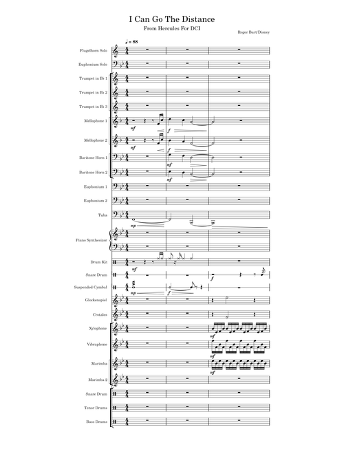 Go The Distance – Alan Menken for Drum Corps