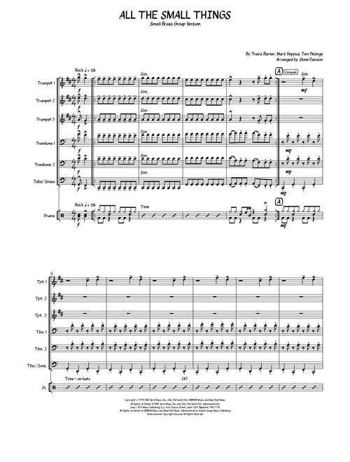 All The Small Things (Arr. Steve Davison) - Blink 182 (Small Ensemble)