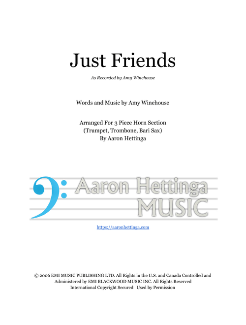 Just Friends (Arr. Aaron Hettinga) - Amy Winehouse (Small Ensemble)