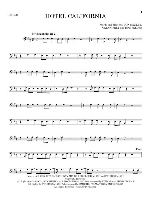 Hotel California - Eagles (Cello Solo)