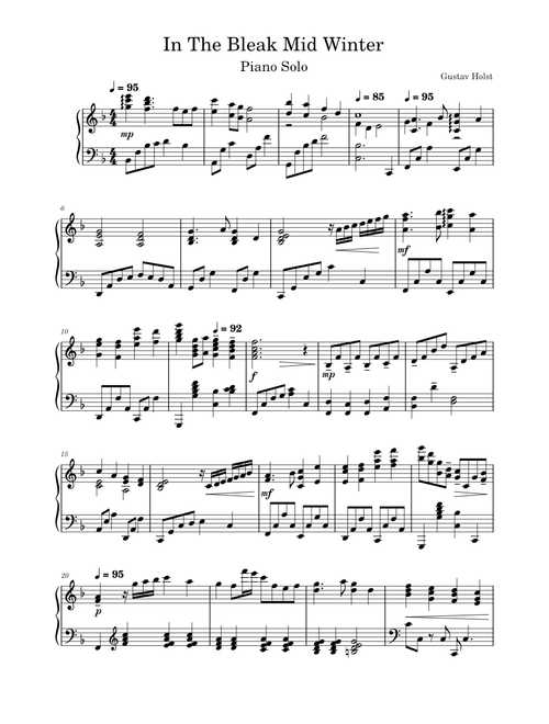 In the bleak mid-winter – Gustav Holst