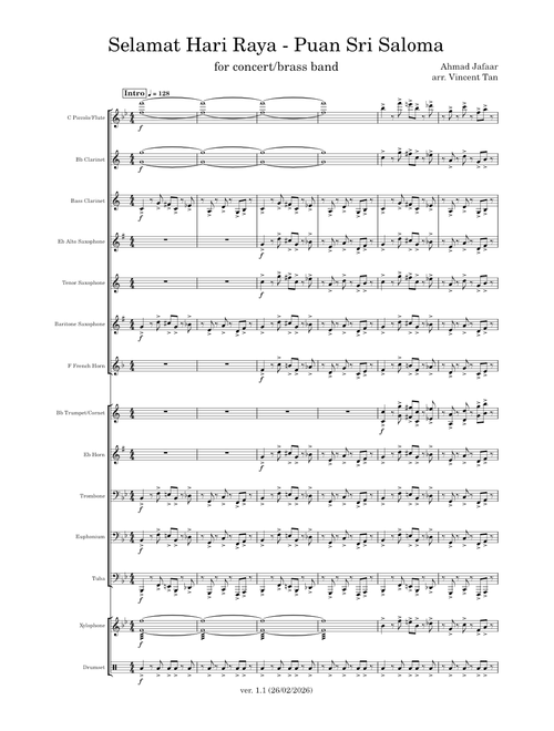 Selamat hari raya – Saloma (Brass/Concert Band)
