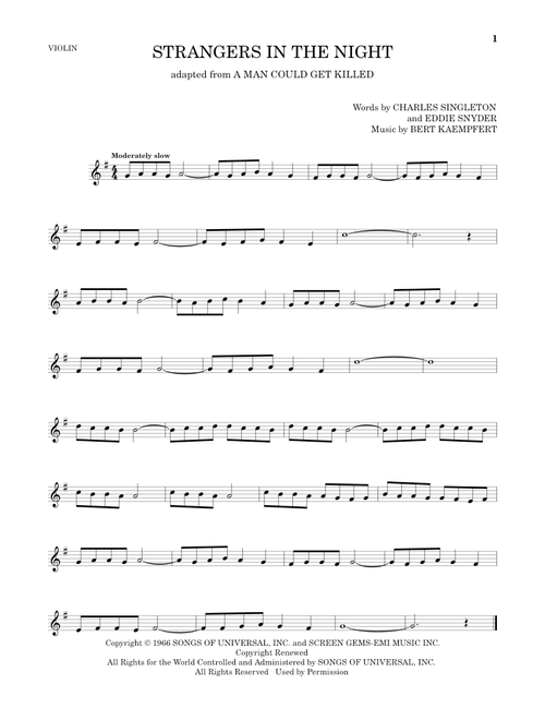 Strangers In The Night - Frank Sinatra (Violin Solo)