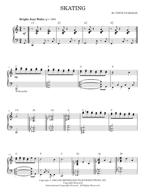 Skating - Vince Guaraldi (Piano Solo)