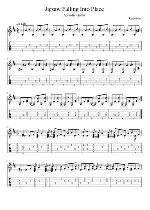 Jigsaw falling into place - Radiohead Sheet Music and Tab for Guitar ...