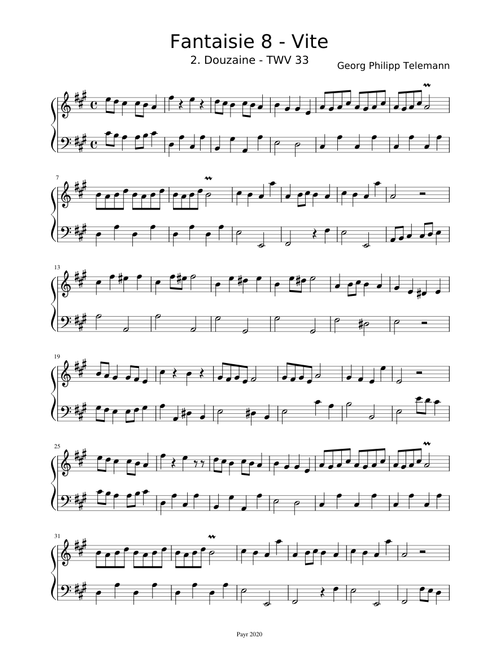 Georg Philipp Telemann - Fantaisie 8 - Vite - TWV 33