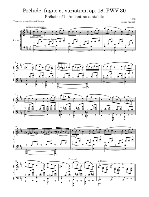 Prélude, Fugue et Variation, Op.18 – César Franck (Prélude n°1)