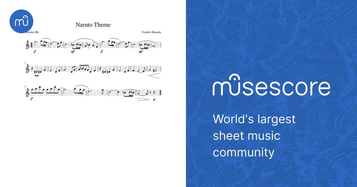 Naruto Theme Sheet music for in bflat (Solo)