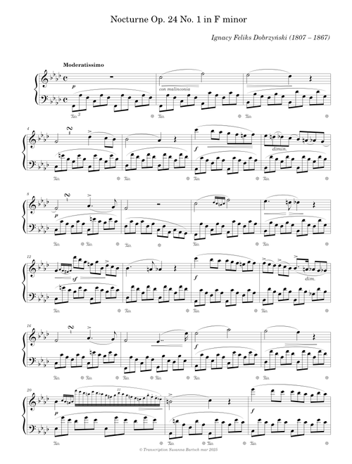 Nocturne Op. 24 No. 1 in F minor — Ignacy Feliks Dobrzyński