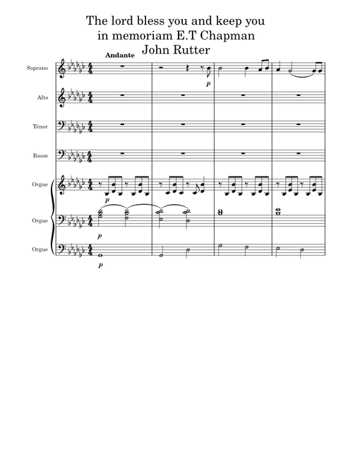 The Lord bless you and keep you – John Rutter