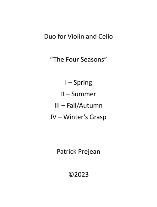 Duo for Violin and Cello "The Four Seasons" - Patrick Prejean (Instrumental Duet)
