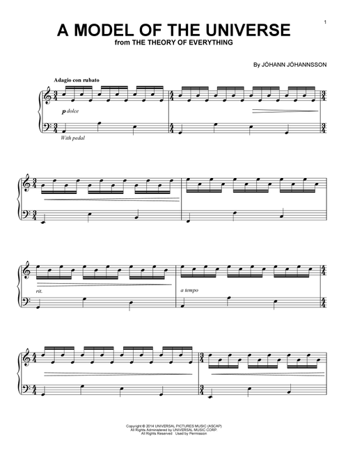 A Model Of The Universe (from The Theory Of Everything) - Johann Johannsson (Easy Piano)