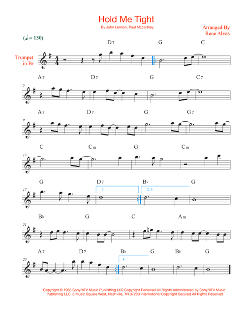 Hold Me Tight (Arr. Rene Alves) - The Beatles (Trumpet Solo)