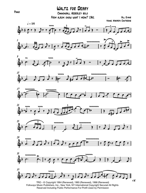 Waltz For Debby (Arr. M. Contreras) - Bill Evans (Small Ensemble)