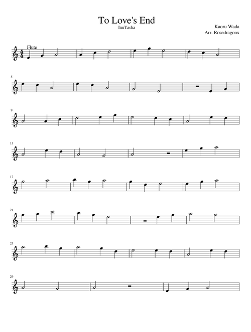 To Love's End InuYasha - Flute Solo