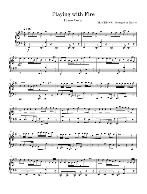 Playing with fire – BLACKPINK - Piano Cover