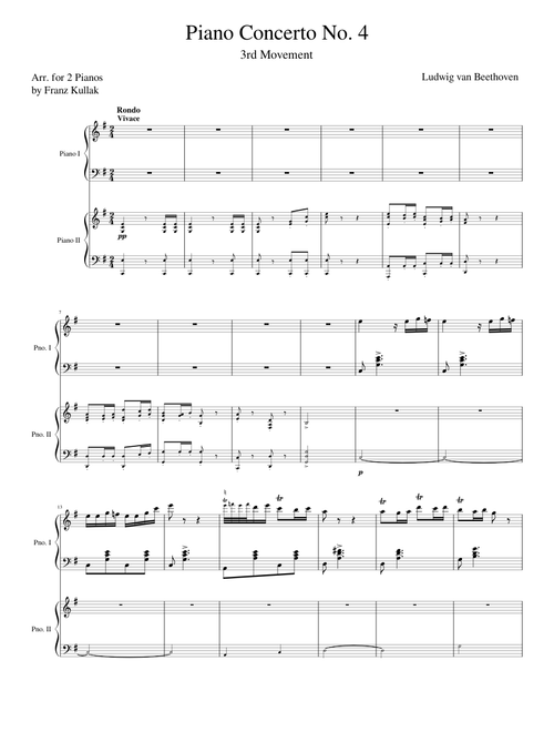 Beethoven Piano Concerto No. 4, 3rd Mvmt (Arr. for 2 pianos)