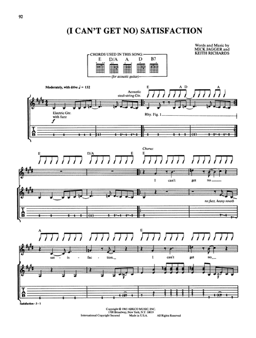 (I Can't Get No) Satisfaction - The Rolling Stones (Guitar Tab)